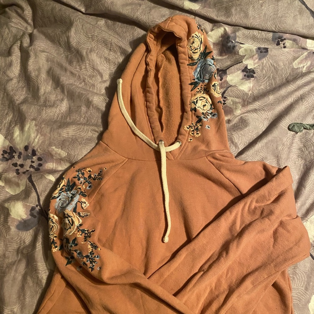 Cropped Floral Hoodie